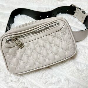 LUKELE Belt Bag Laura Valle Gray Leather Made In Spain